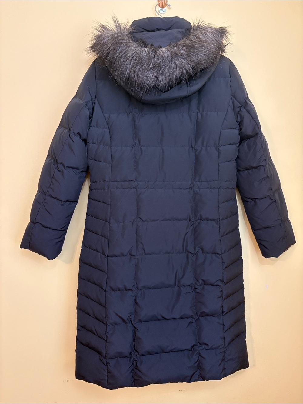 Calvin Klein | Black Long Hooded Puffer Parka Quilted Zip Snap Coat Jacket Small - Picture 16 of 16